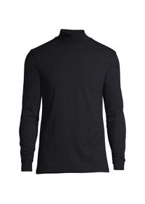 LANDS' END Super-T Stehbundshirt f&uuml;r Herren, Classic Fit, Herren, size: regular, Schwarz, Baumwolle, by Lands' End