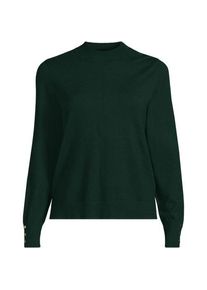 LANDS' END Stehkragenpullover mit &Auml;rmelkn&ouml;pfen, Damen,  Gr&uuml;n, Polyester/Nylon/Viskose, by Lands' End