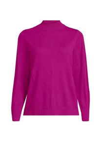 LANDS' END Stehkragenpullover mit &Auml;rmelkn&ouml;pfen, Damen,  Pink, Polyester/Nylon/Viskose, by Lands' End