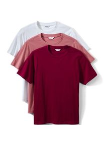 LANDS' END Kurz&auml;rmelige Rundhalsshirts im 3er-Set, Herren,  Sonstige, Baumwolle, by Lands' End