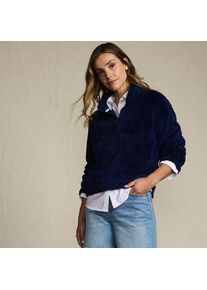 LANDS' END Pl&uuml;schfleece-Pullover mit Rei&szlig;verschluss f&uuml;r Damen in Plus-Gr&ouml;&szlig;e, Damen, size: plus, Blau, Polyester, by Lands' End