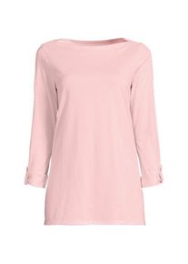 LANDS' END Langes Supima-Shirt mit U-Boot-Ausschnitt f&uuml;r Damen, Damen, size: regular, Pink, Baumwolle, by Lands' End