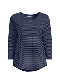 LANDS' END Flie&szlig;endes Shirt mit Ballettausschnitt, Damen,  Blau, Elasthan/Baumwoll-Mischung, by Lands' End