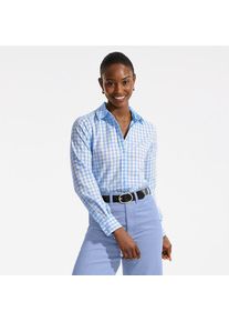 LANDS' END Lange leichte Flanellbluse f&uuml;r Damen in Petite-Gr&ouml;&szlig;e, Damen, size: petite, Blau, by Lands' End