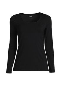 LANDS' END Baumwolle/Modal-Shirt mit Ballett-Ausschnitt f&uuml;r Damen in Plus-Gr&ouml;&szlig;e, Damen, size: plus, Schwarz, Baumwolle Modal, by Lands' End