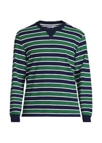 LANDS' END Flammgarn-Shirt aus reiner Baumwolle, Herren,  Blau, Baumwolle, by Lands' End