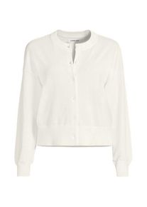 LANDS' END Kurzer Feinstrick-Cardigan aus Baumwolle f&uuml;r Damen in Plus-Gr&ouml;&szlig;e, Damen, size: plus, Elfenbein, Baumwolle, by Lands' End