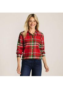 LANDS' END Verk&uuml;rzte Flanellbluse f&uuml;r Damen in Petite-Gr&ouml;&szlig;e, Damen, size: petite, Rot, Baumwolle, by Lands' End