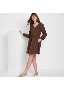 LANDS' END Ausgestelltes Feincordkleid, Damen,  Braun, Baumwolle, by Lands' End