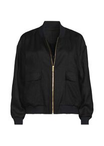 LANDS' END Leinen-Bomberjacke f&uuml;r Damen, Damen, size: regular, Schwarz, Leinen, by Lands' End