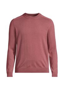 LANDS' END Merino-Rundhalspullover f&uuml;r Herren, Herren, size: regular, Rot, Wolle, by Lands' End