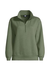 LANDS' END Serious Sweats Pullover mit Rei&szlig;verschluss, Damen,  Gr&uuml;n, Baumwoll-Mischung/Polyester-Mischung, by Lands' End