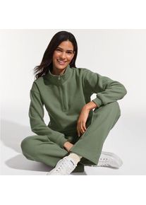 LANDS' END Serious Sweats Pullover mit Rei&szlig;verschluss f&uuml;r Damen, Damen, size: regular, Blau, Baumwoll-Mischung/Polyester-Mischung, by Lands' End