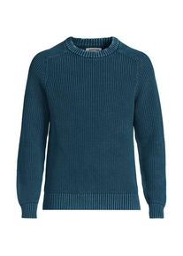 LANDS' END DRIFTER Pullover im Shaker-Rippstrick, Herren,  Blau, Baumwolle, by Lands' End