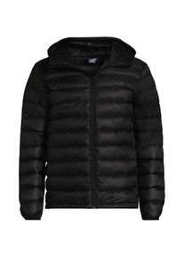 LANDS' END Ultraleichte verstaubare Daunen-Kapuzenjacke WANDERWEIGHT f&uuml;r Herren, Herren, size: regular, Schwarz, Polyester/Nylon, by Lands' End
