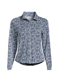 LANDS' END Lang&auml;rmelige Supima-Jerseybluse, Damen,  Blau, Baumwolle, by Lands' End