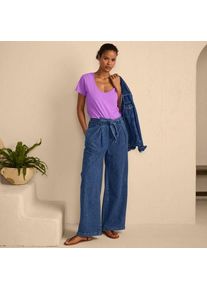 LANDS' END Weite Paperbag-Jeans f&uuml;r Damen, Damen, size: regular, Blau, Lyocell (Viskose)/Baumwoll-Mischung, by Lands' End
