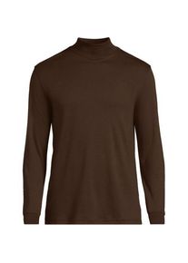 LANDS' END Supima Stehbundshirt f&uuml;r Herren, Classic Fit, Herren, size: regular, Braun, Baumwolle, by Lands' End