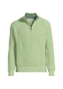 LANDS' END DRIFTER Pullover mit Rei&szlig;verschluss, Herren, size: regular, Gr&uuml;n, Baumwolle, by Lands' End