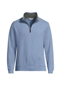 LANDS' END Rei&szlig;verschluss-Pullover aus Bedford-Ripp, Herren,  Blau, Baumwolle, by Lands' End