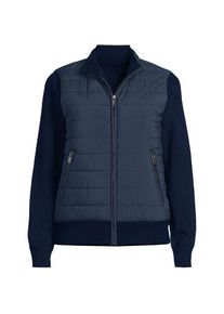 LANDS' END Strick- & Stepp-Bomberjacke f&uuml;r Damen, Damen, size: regular, Blau, Polyester/Polyester-Mischung, by Lands' End