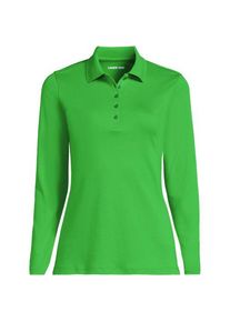 LANDS' END Supima-Poloshirt mit langen &Auml;rmeln f&uuml;r Damen, Damen, size: regular, Gr&uuml;n, Baumwolle, by Lands' End