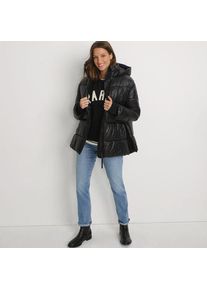 LANDS' END Wasserabweisende gl&auml;nzende Steppjacke f&uuml;r Damen, Damen, size: regular, Schwarz, by Lands' End