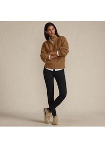 LANDS' END Leggings mit Pl&uuml;schfutter und Tasche SERIOUS SWEATS, Damen,  Schwarz, Baumwoll-Mischung/Polyester-Mischung, by Lands' End