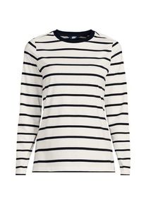 LANDS' END Lang&auml;rmeliges Supima-Shirt mit Rundausschnitt f&uuml;r Damen, Damen, size: regular, Schwarz, by Lands' End