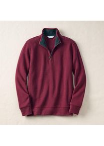 LANDS' END Rei&szlig;verschluss-Pullover aus Bedford-Ripp f&uuml;r Herren in Tallgr&ouml;&szlig;e, Herren, size: tall, Rot, Baumwolle, by Lands' End