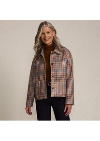 LANDS' END Hemdjacke Wool Touch Gemustert f&uuml;r Damen in Petite-Gr&ouml;&szlig;e, Damen, size: petite, Elfenbein, Polyester, by Lands' End