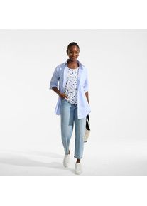 LANDS' END Shirt aus Baumwolle/Modal-Mix mit Ballett-Ausschnitt, Damen,  Wei&szlig;, Baumwolle Modal, by Lands' End