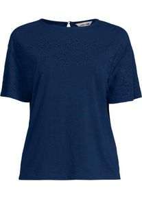 LANDS' END Flammgarn-Shirt mit Stickereien f&uuml;r Damen, Damen, size: regular, Blau, Baumwolle, by Lands' End