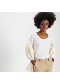 LANDS' END Baumwolle/Modal-Shirt mit Ballett-Ausschnitt f&uuml;r Damen in Petite-Gr&ouml;&szlig;e, Damen, size: petite, Wei&szlig;, Baumwolle Modal, by Lands' End