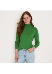 LANDS' END Feinstrick-Rollkragenpullover aus Baumwolle f&uuml;r Damen, Damen, size: regular, Gr&uuml;n, Baumwolle, by Lands' End
