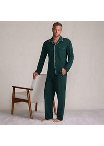 LANDS' END Jersey-Pyjamaset, Herren,  Gr&uuml;n, Elasthan/Baumwoll-Mischung, by Lands' End