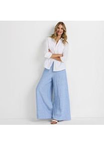 LANDS' END Premium Reinleinen-Palazzohose, Damen,  Blau, Leinen, by Lands' End
