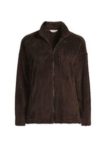LANDS' END Pl&uuml;schfleece-Jacke f&uuml;r Damen in Plus-Gr&ouml;&szlig;e, Damen, size: plus, Braun, Polyester, by Lands' End