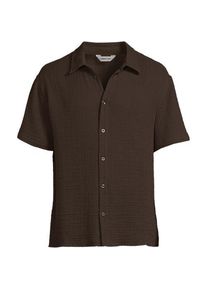 LANDS' END Doppellagiges Kurzarm-Hemd f&uuml;r Herren, Herren, size: regular, Braun, by Lands' End