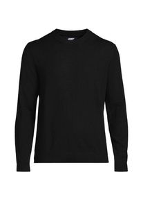 LANDS' END Merino-Pullover mit Rundhals f&uuml;r Herren, Herren, size: regular, Schwarz, Wolle, by Lands' End