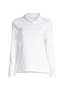 LANDS' END Supima-Poloshirt mit langen &Auml;rmeln f&uuml;r Damen in Plus-Gr&ouml;&szlig;e, Damen, size: plus, Wei&szlig;, Baumwolle, by Lands' End