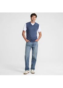 LANDS' END CashTouch Feinstrick-Pullunder f&uuml;r Herren, Herren, size: regular, Blau, Polyester, by Lands' End