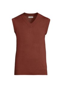 LANDS' END CashTouch Feinstrick-Pullunder, Herren,  Braun, Polyester, by Lands' End