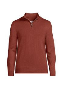 LANDS' END CashTouch Feinstrick-Pullover mit Rei&szlig;verschluss f&uuml;r Herren, Herren, size: regular, Braun, Polyester, by Lands' End