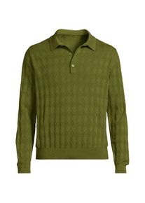 LANDS' END Feinstrick-Poloshirt f&uuml;r Herren, Herren, size: regular, Gr&uuml;n, Baumwolle, by Lands' End