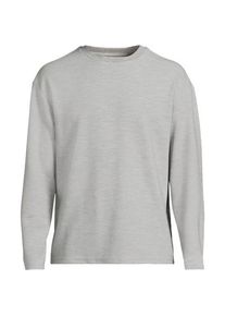 LANDS' END Ottoman-Rippshirt mit langen &Auml;rmeln, Herren,  Grau, Baumwolle/Polyester/Baumwoll-Mischung, by Lands' End