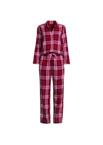 LANDS' END Pyjama-Set aus reinem Baumwoll-Flanell, Damen,  Rot, by Lands' End