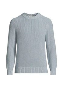 LANDS' END Melierter Rundhalspullover DRIFTER f&uuml;r Herren, Herren, size: regular, Blau, Baumwolle, by Lands' End