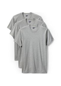LANDS' END Kurzarm-Shirt mit Rundhalsausschnitt f&uuml;r Herren (3er-Set) in Tall-Gr&ouml;&szlig;e, Herren, size: tall, Wei&szlig;, Baumwolle, by Lands' End