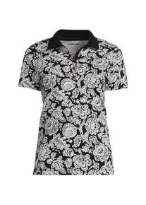 LANDS' END Supima-Poloshirt f&uuml;r Damen in Petite-Gr&ouml;&szlig;e, Damen, size: petite, Schwarz, Baumwolle, by Lands' End